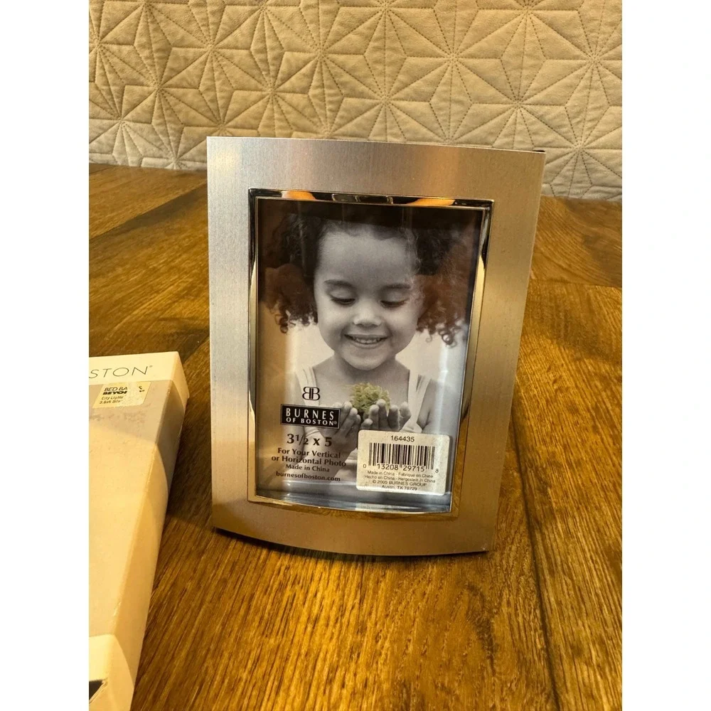 Burnes of Boston 3.5x5 Silver Metal Picture Photo Frame New Vertical‎ Horizontal